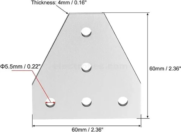 2020 T-Type Aluminum Profile Corner Bracket – Black - Image 4