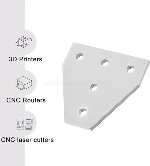 2020 T-Type Aluminum Profile Corner Bracket – Black - Image 3