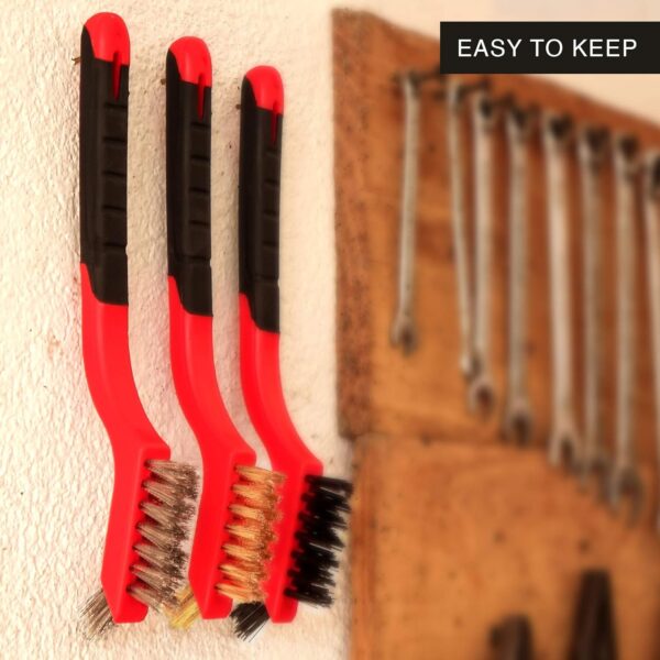 3pcs Wire Brush Stainless Steel Nylon Brass Wire Brushes Cleaning Rust Kit Polishing Metal Rust Clean Tools - Image 2