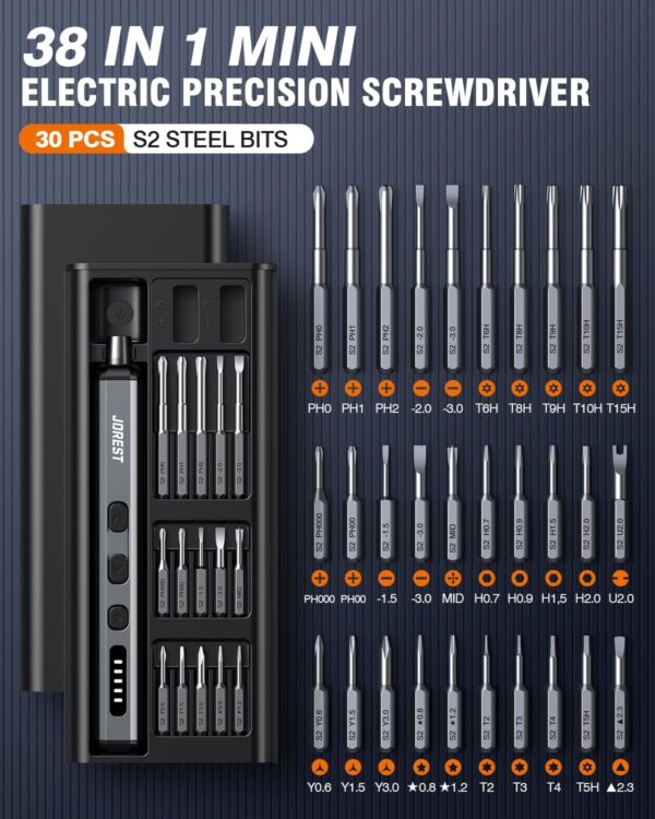 Jakemy 39 In 1 Adjustable Torque Electronic Screwdriver Screw Driver Tools Set Kit - Image 8