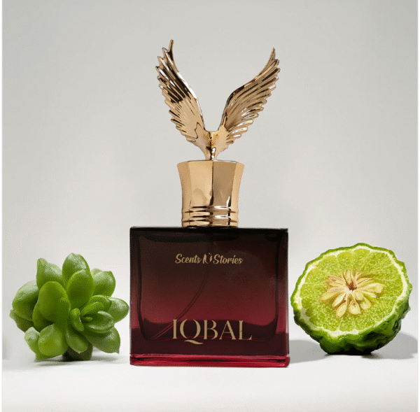 Iqbal oriental woody unisex perfume spray 50ml with oud, citrus, and leather notes.